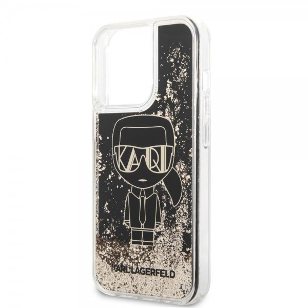 Karl Lagerfeld iPhone 13 Pro Max Deksel Liquid Glitter Gatsby Svart