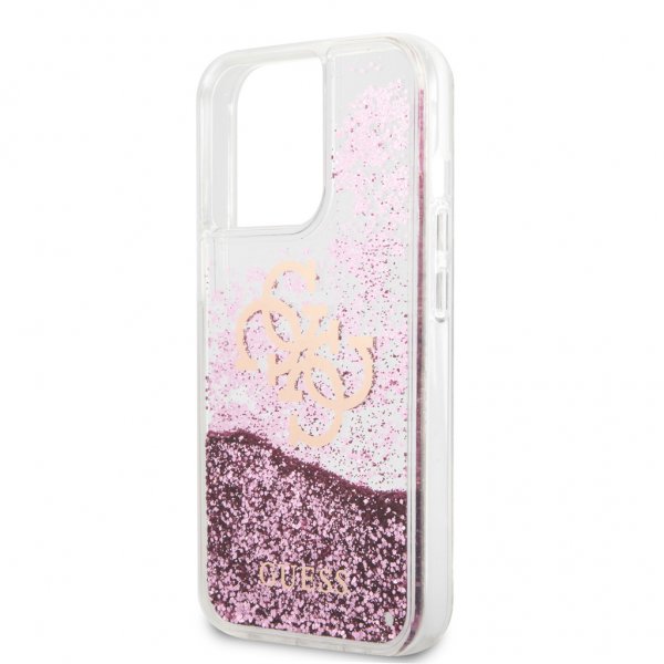 Guess iPhone 13 Pro Max Deksel Liquid Glitter Rosa