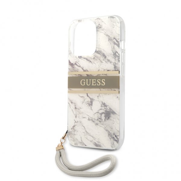 Guess iPhone 13 Pro Max Deksel Marble Design Stripe Grå