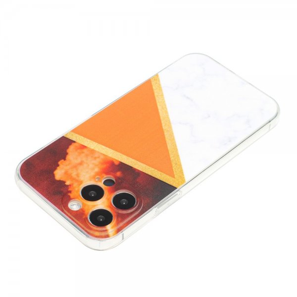iPhone 13 Pro Max Deksel Marmormønster Oransje