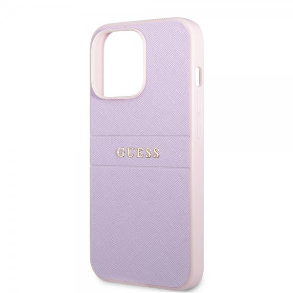 Guess iPhone 13 Pro Max Deksel Saffiano Metal Logo Lilla