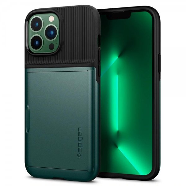 Spigen iPhone 13 Pro Max Deksel Slim Armor CS Midnight Green