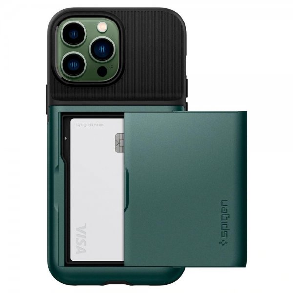 Spigen iPhone 13 Pro Max Deksel Slim Armor CS Midnight Green