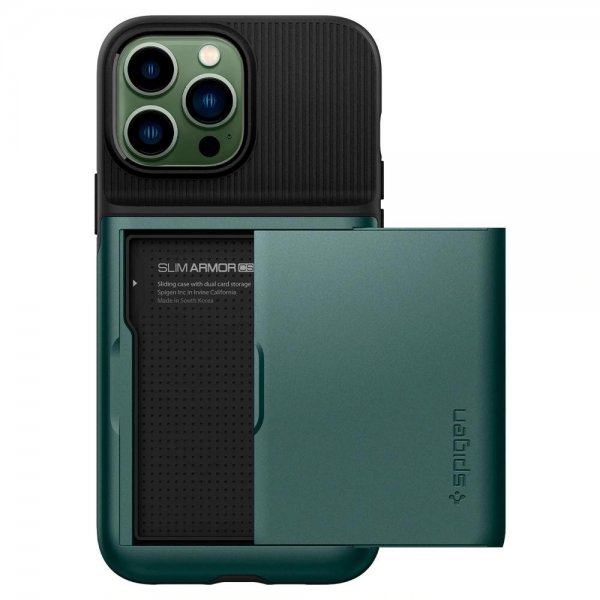 Spigen iPhone 13 Pro Max Deksel Slim Armor CS Midnight Green