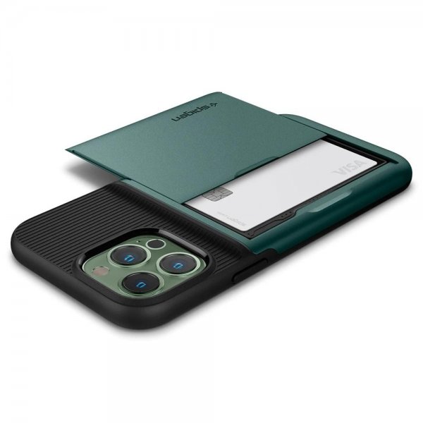 Spigen iPhone 13 Pro Max Deksel Slim Armor CS Midnight Green