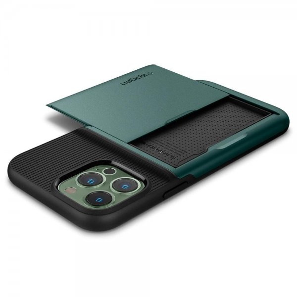 Spigen iPhone 13 Pro Max Deksel Slim Armor CS Midnight Green