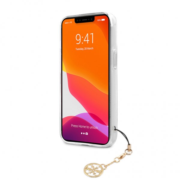 Guess iPhone 13 Pro Max Deksel Stripe Charm Brun