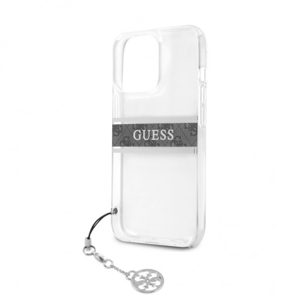 Guess iPhone 13 Pro Max Deksel Stripe Charm Grå