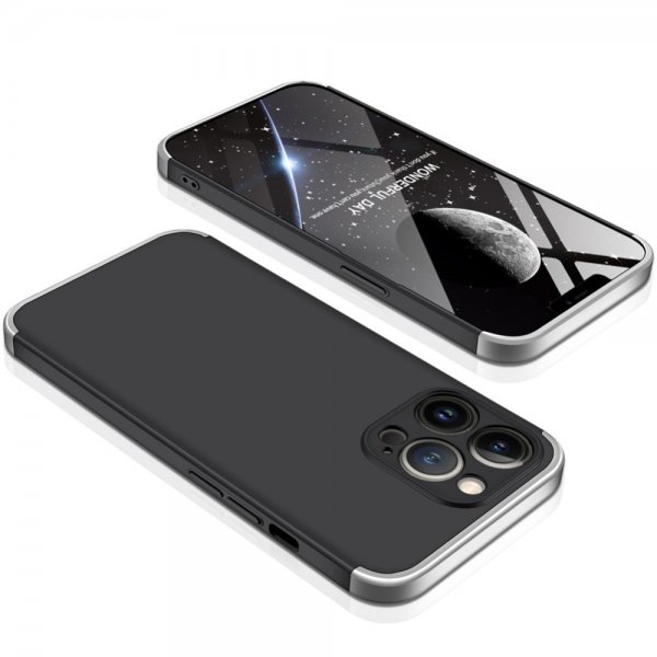 GKK iPhone 13 Pro Max Deksel Tredelt Svart Sølv
