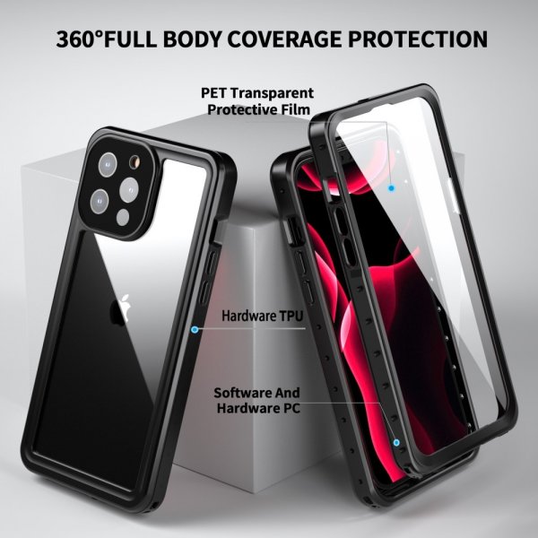 Redpepper iPhone 13 Pro Max Deksel Vanntett IP68 Svart
