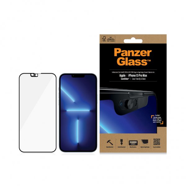 PanzerGlass iPhone 13 Pro Max Skjermbeskytter Edge-to-Edge CamSlider