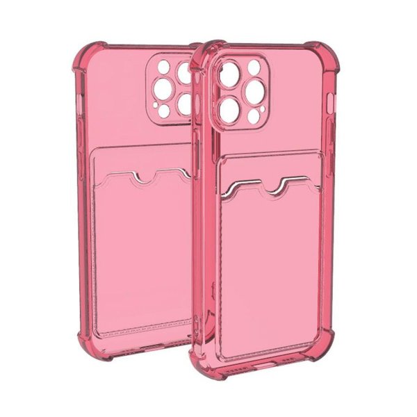 iPhone 13 Pro Max Deksel Kortholder Støtsikker Rosa