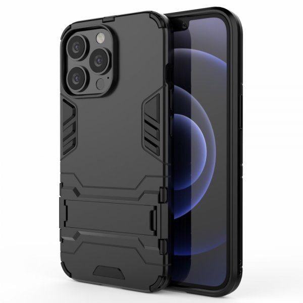 iPhone 13 Pro Deksel Armor Stativfunksjon Svart