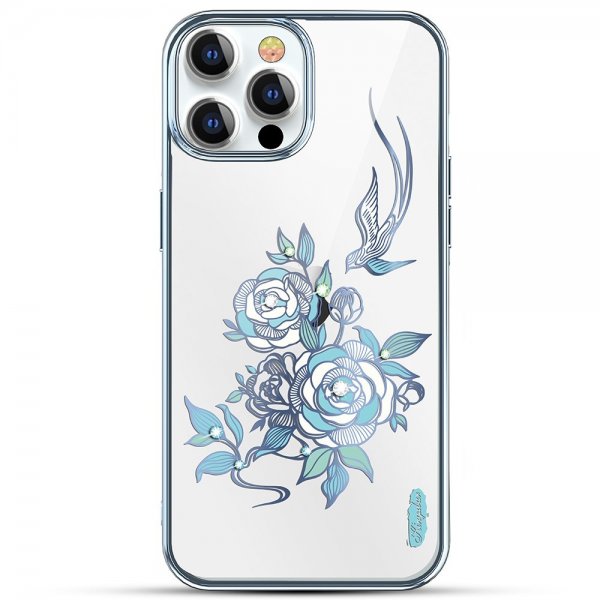 Kingxbar iPhone 13 Pro Deksel Blomstermønster Blå