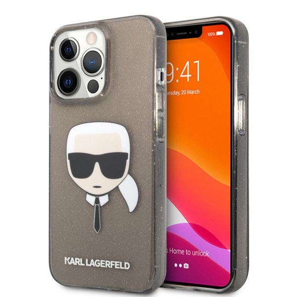Karl Lagerfeld iPhone 13 Pro Deksel Full Glitter Svart