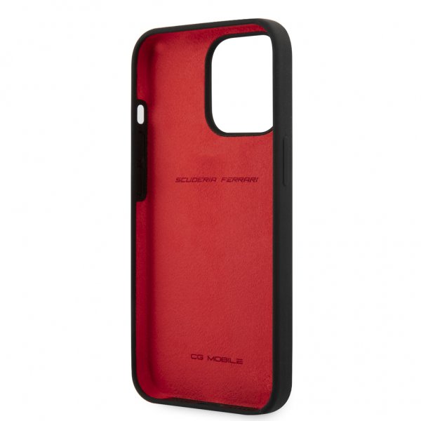 Ferrari iPhone 13 Pro Deksel Liquid Silicone Metal Logo Svart