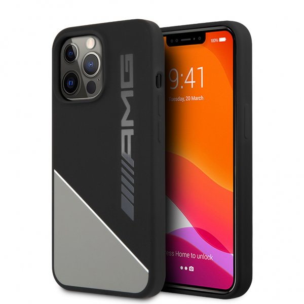AMG iPhone 13 Pro Deksel Liquid Silicone Two Tone Grå