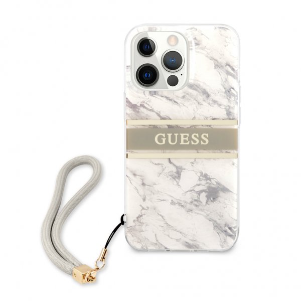 Guess iPhone 13 Pro Deksel Marble Design Stripe Grå