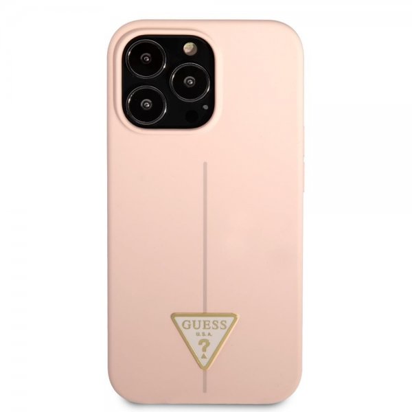 Guess iPhone 13 Pro Deksel Metal Triangle Rosa