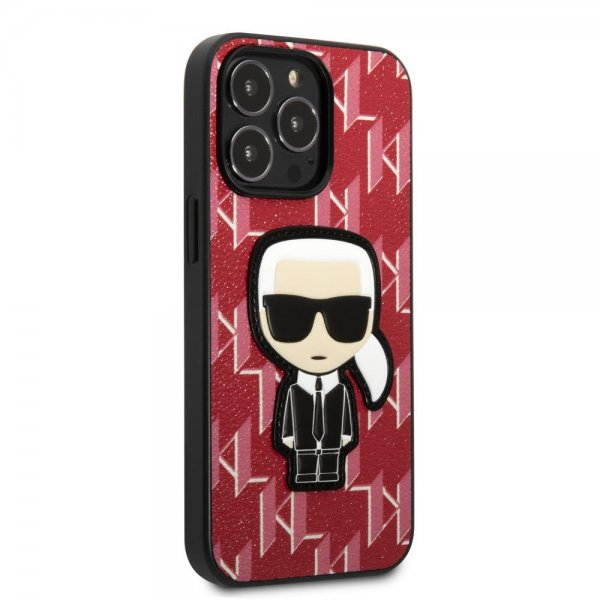 Karl Lagerfeld iPhone 13 Pro Deksel Monogram Iconic Patch Rød