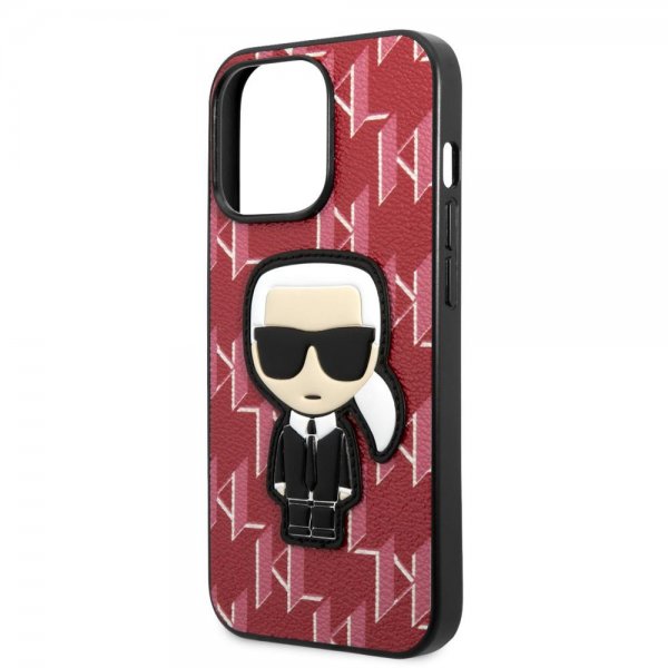 Karl Lagerfeld iPhone 13 Pro Deksel Monogram Iconic Patch Rød