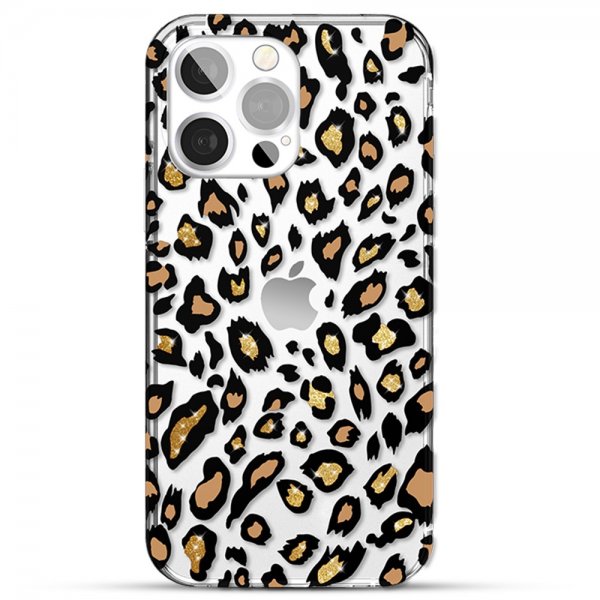 Kingxbar iPhone 13 Pro Deksel Mønster Leopard