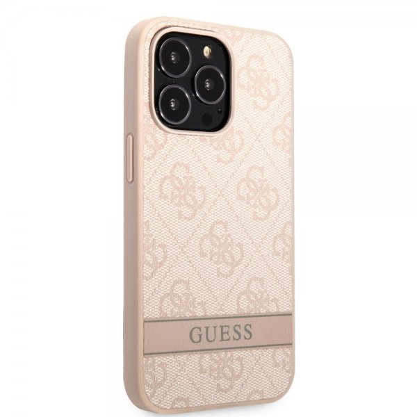 Guess iPhone 13 Pro Deksel Printed Stripe Bottom Rosa
