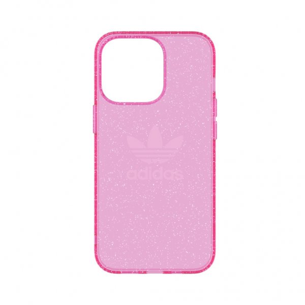Adidas iPhone 13 Pro Deksel Protective Clear Case Glitter Rosa