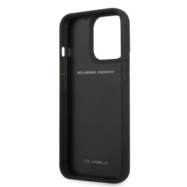 Ferrari iPhone 13 Pro Deksel Real Carbon Metal Logo Svart