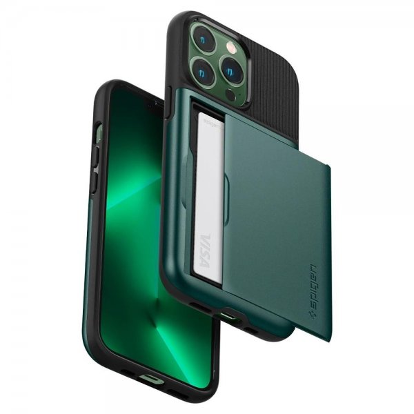 Spigen iPhone 13 Pro Deksel Slim Armor CS Midnight Green