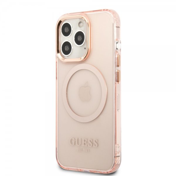 Guess iPhone 13 Pro Deksel Translucent MagSafe Rosa