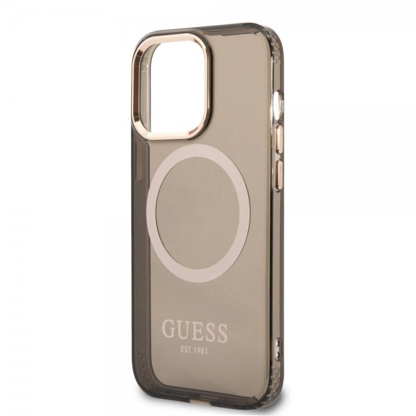 Guess iPhone 13 Pro Deksel Translucent MagSafe Svart