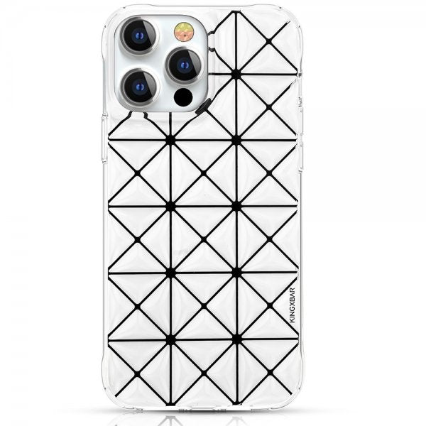 Kingxbar iPhone 13 Pro Deksel Trekant Mønster Hvit
