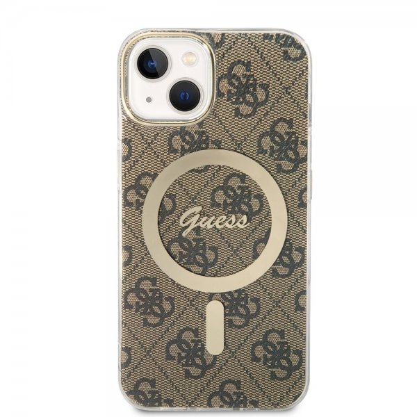 Guess iPhone 13 Deksel 4G Pattern MagSafe Brun