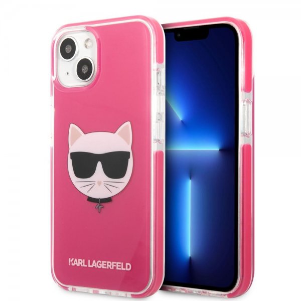 Karl Lagerfeld iPhone 13/14/15 Deksel Choupette Fuchsia
