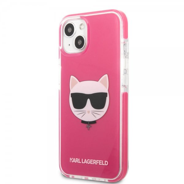 Karl Lagerfeld iPhone 13/14/15 Deksel Choupette Fuchsia