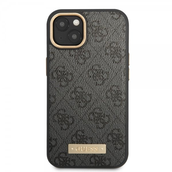 Guess iPhone 13 Deksel Metal Plate Logo MagSafe Svart