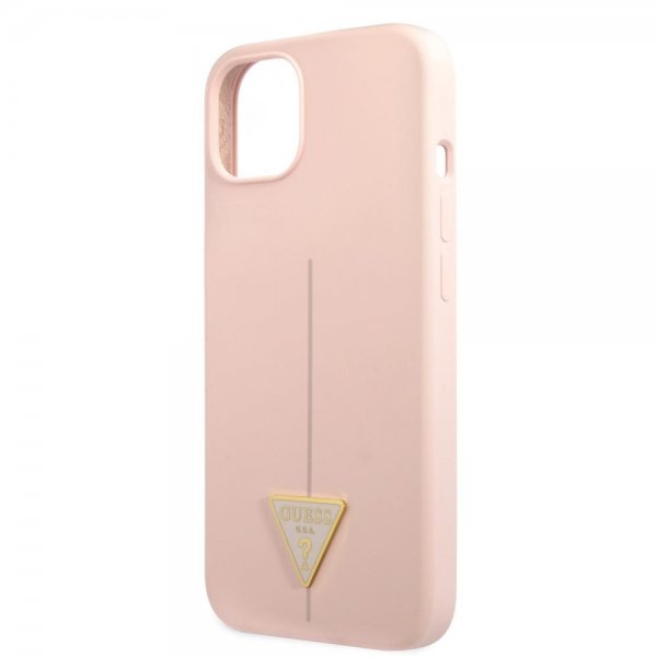 Guess iPhone 13 Deksel Metal Triangle Rosa