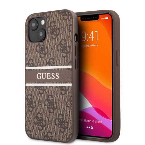 Guess iPhone 13 Deksel Printed Stripe Brun