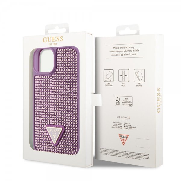 Guess iPhone 13 Deksel Rhinestone Lilla