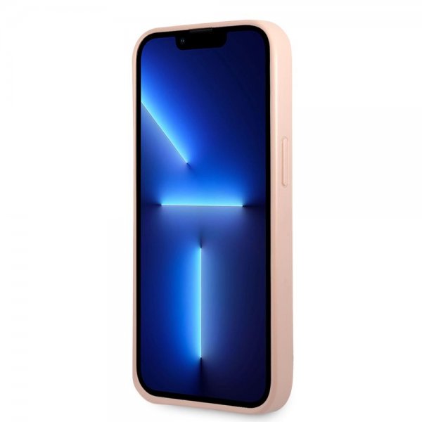 Guess iPhone 13 Deksel Saffiano Metal Triangle Rosa