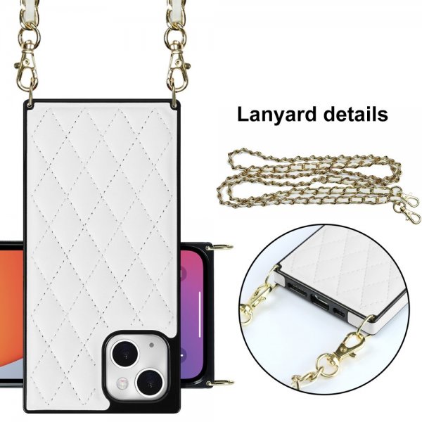iPhone 13 Deksel Square med Stropp Hvit
