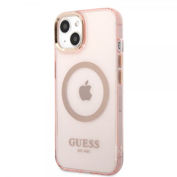 Guess iPhone 13 Deksel Translucent MagSafe Rosa