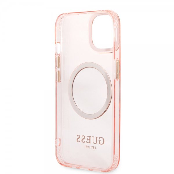 Guess iPhone 13 Deksel Translucent MagSafe Rosa