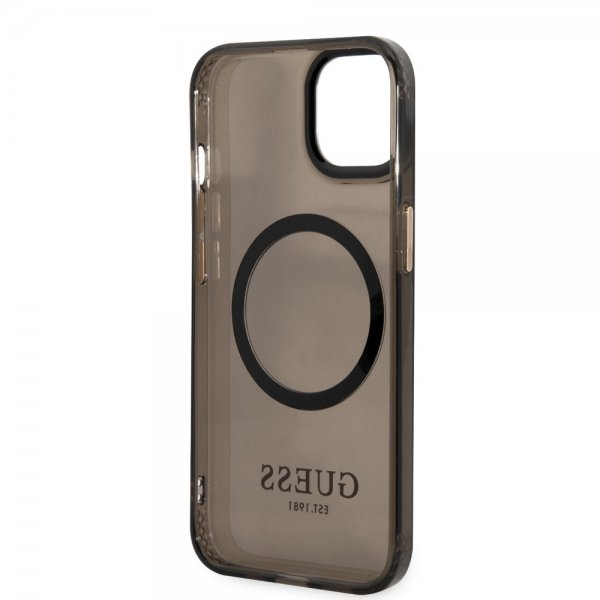 Guess iPhone 13 Deksel Translucent MagSafe Svart