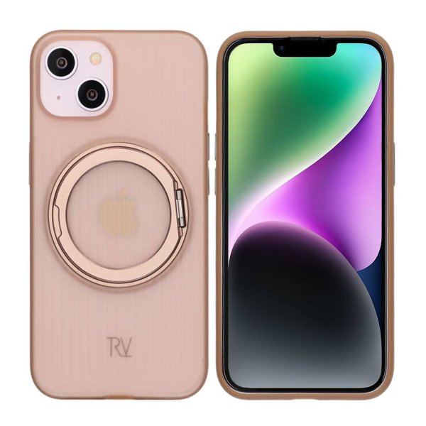Rvelon iPhone 13/iPhone 14 Deksel Roterbart Stativ Brun