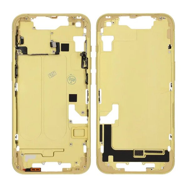 iPhone 14 Bakside med Komplett Ramme OEM - Gul