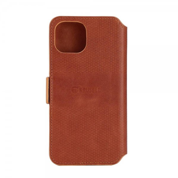 Krusell iPhone 14 Etui Leather PhoneWallet Cognac