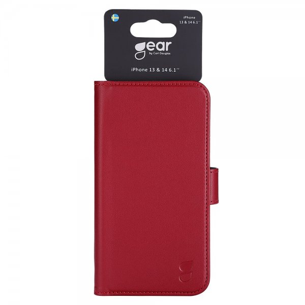 Gear iPhone 13/iPhone 14 Etui med Kortlomme Rød