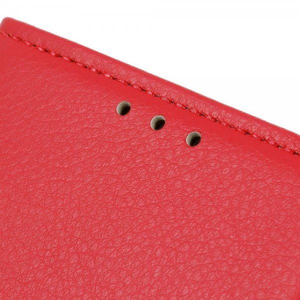 iPhone 14 Plus Etui Litchi Rød